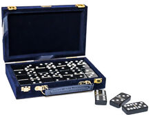Dominoes Tiles The Cambor Double Six Uria Stone With Brass Spinners Velour Case