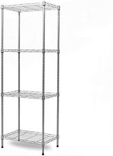 Regiller 4-tier Wire Shelving Unit Metal Storage Rack Adjustable Organizer Pe...