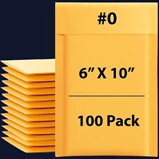 0 6 X 10 100 Pack Kraft Bubble Mailers Padded Envelope Shipping Bags