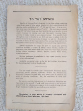 Vintage Owners Manual -- Mccormick Deering Original Tractor Plow No. 8