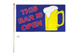 5 Wood Flag Pole Kit Wall Mount Bracket 3x5 This Bar Is Open Polyester Flag