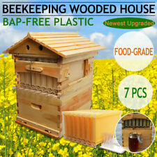 7pcs Auto Free Flowing Honey Hive Beehive Framesbeekeeping Brood Cedarwood Box