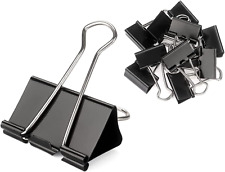 Black Binder Clips Paper Clamps Clips Small Size 1.0 Inches 36 Pack