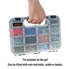 Portable Storage Case Bins 12 Compartments Nuts Bolts Beads Screws Crafts