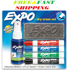 Expo Low Odor Dry Erase Marker Set With White Board Eraser And Cleaner