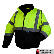High Visibility Insulated Hi Vis Reflective Road Work Safety Bomber Jacket Coat