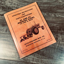 Allis Chalmers 62 63 Mounted Plow Operators And Parts Manual Owners Ac Snap 3pt