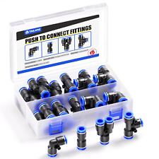 38 Inch Od Push To Connect Fittings Kit Quick Release Air Line 20 Pcs