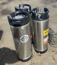 Lot Of 3 - 5 Gallon Ball Lock Corny Kegs 1 Coil Spare Parts No Rust Inside