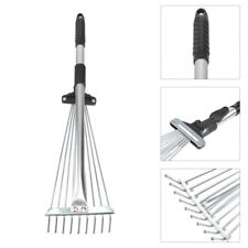 Adjustable Telescopic Metal Garden Leaf Rake - Hemoton Cleaning Tools-ul
