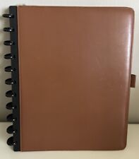 Levenger Circa Brown Saddle Leather Letter Discbound Notebook - Nice Condition