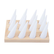 12 Pcs Ring Finger Jewelry Display Showcase Bamboo Wood Countertop Holder