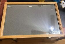 Oak Wooden Showcase Display Case 12x 18 X 2 Quality Made Glass Locks Has Key