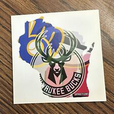 Wisconsin Sport Team State Logo Teslin Sticker Decal 4x4 Brewers Packers Bucks 2