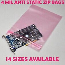 2x3568912 Anti Static Bag Pink Poly Zip Seal 4mil Reclosable Lock Top