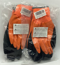 Lot Of 2-winter Nitrile Work Gloves Fleece Lined Waterproof Thermal Warm Orange