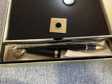 Nos New Sheaffers Triumph Fountain Pen Desk Set 14k Point Black Onyx Box Papers