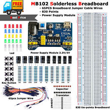 Mb-102 Solderless Breadboard Protoboard 830 Tie-points Test Circuit Diy Kit