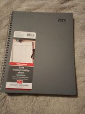 Office Depot 2024 Weekly Monthly Planner 7555066 Gray 11x9 Wrinkled Pages
