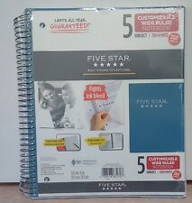 Five Star 5 Subject Wide Ruled Spiral Notebook Paper 220 Sheets Teal