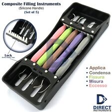 5pcs Set Dental Composite Filling Instruments Silicone Handle With Cassette
