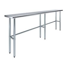 14 In. X 96 In. Open Base Stainless Steel Work Table Residential Commercial