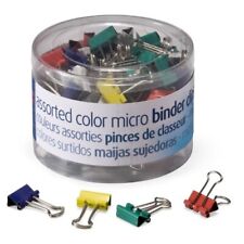 Officemate Micro Binder Clips Assorted Colors 100 Clips Per Tub 31023