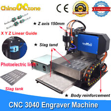 Steel 3040 4 Axis Cnc Router Milling Carving Engraver Linear Guide Slag Tank