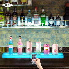 2x Led Liquor Bottle Display Shelf 32 Inch Acrylic Floating Lighted Bar Shelf Us