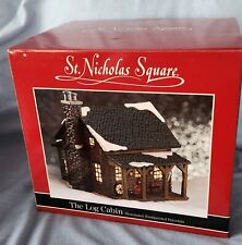 1998 St Nicholas Square Collection The Log Cabin Illuminated Building New