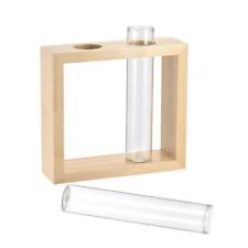 2pcs Glass Test Tubes With 2-wells Wooden Tube Rack Flat Base 30x150mm