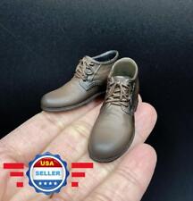 16 Scale Brown Boots Shoes Peg Based For 12 Male Action Figure Accessory