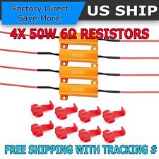 4pcs Load Resistor 50w 6rj 6ohm Led Decoder Fix Hyper Flash Turn Signal Blinker