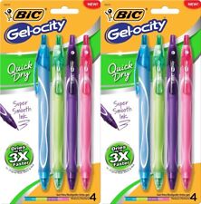 Bic Gel Pen Gelocity Quick Dry Retractable 8 Medium Pens Multi Color Ink