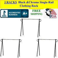 3 Racks 60 X 60 Inch Black Chrome Single Rail Retail Store Clothing Rack