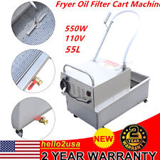 55l Fryer Oil Filter Cart Machine Commercial Cooking Oil Filtration System Usa