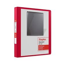 Staples Standard 1 3-ring View Binder Red 58652