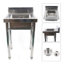 201 Stainless Steel Utility Sink One Compartment Workbench Sink Commercial Sink