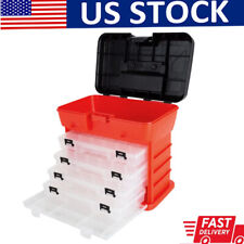 Portable Tool Storage Box Small Parts Organizer With 4 Trays Tool Organizer