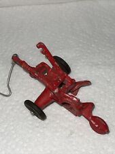 Vintage Arcade Red Metal 2 Bottom Plow Farm Implement Toy