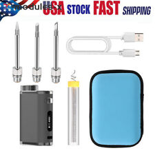 1-75w Portable Usb Wireless Rechargeable Soldering Iron Welding Tool 3 Tips Us