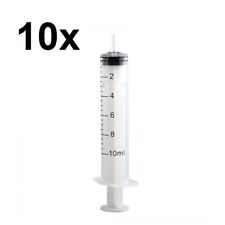 10x Disposable 10ml Syringe Luer Slip Tip Liquid Medical Clear Plastic Sterile