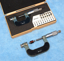 Mitutoyo 0-1 And 1-2 Thread Pitch Micrometer With 6 Pair Anvils