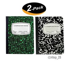 2 Compositionnotebook Book Wide Ruled Paper 100 Sheets 9-34x7-12