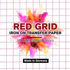 Heat Transfer Paper Light T-shirt Red Grid 100 Sheet 8.5x11 Iron-on Laser Inkjet
