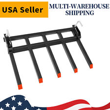 5 Fork Heavy Duty Clamp-on Pallet Clamp On Debris Forks To 48 Bucket 2500 Lbs