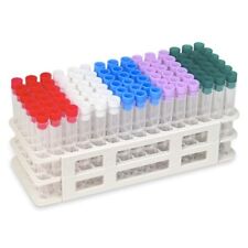 90 Tube - 13x100mm Clear Plastic Test Tube Set With Caps And Rack - Kartersci