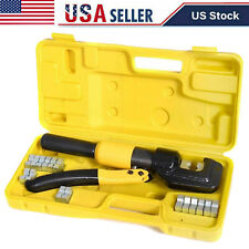 10 Ton Hydraulic Wire Battery Cable Lug Terminal Crimper Crimping Tool 8 Dies Us