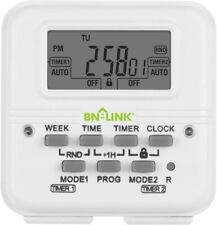 Bn-link 7 Day Heavy Duty Digital Independent Programmable Timer Dual Two Outlet