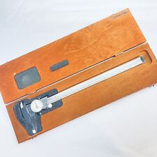Starrett 120-12 Dial Caliper With Wood Case White Face 0-12 Machinist Tools